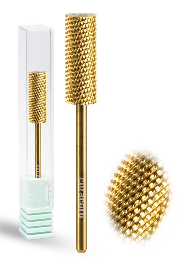Curacoro Nail Drill Bits 3/32'' - Safe Smooth Stop Large Barrel Carbide Bit (Medium) for Professional Finish, Fast Remove, Refine & Smooth Acrylic or Gel Nails, Nail Art Pedicure Manicure Salon & Home - Image 1
